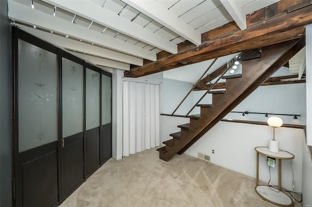 1523 S 10th St Unit 207, Saint Louis, MO 63101 - basement with carpet flooring and stairs