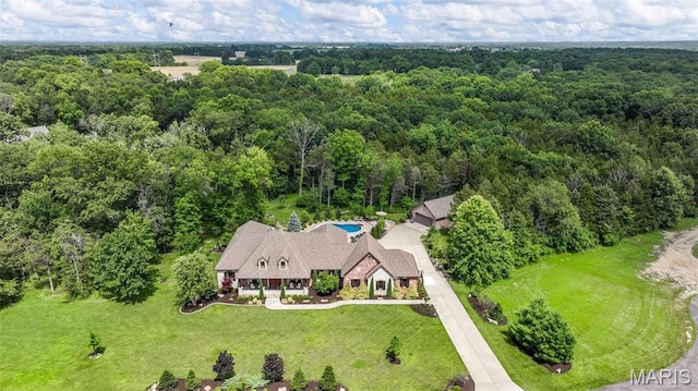 130 Foristell Ridge Ct, Foristell, MO 63348 - view from above of property featuring a heavily wooded area