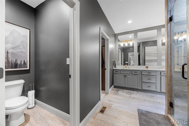 130 Foristell Ridge Ct, Foristell, MO 63348 - full bath with vanity, a shower stall, and recessed lighting