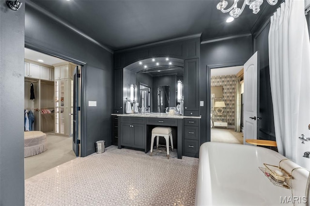 130 Foristell Ridge Ct, Foristell, MO 63348 - bathroom featuring a freestanding tub and vanity