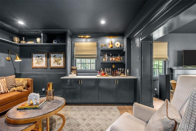130 Foristell Ridge Ct, Foristell, MO 63348 - indoor bar featuring healthy amount of natural light and recessed lighting