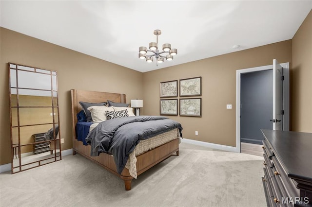 130 Foristell Ridge Ct, Foristell, MO 63348 - bedroom featuring a chandelier and light carpet