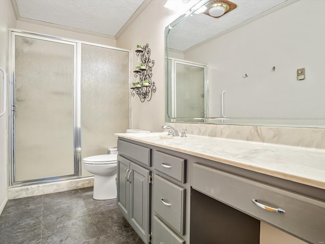 9355 State Route 3, Red Bud, IL 62278 - full bath with toilet, a stall shower, vanity, and a textured ceiling