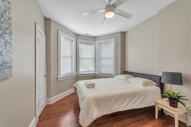 920 Talmage, Saint Louis, MO 63110 - bedroom with hardwood / wood-style flooring, baseboards, and a ceiling fan