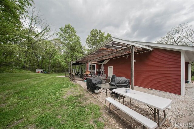 12455 Jefferys Pl, Rolla, MO 65401 - back of property featuring a yard, a patio, and a pergola