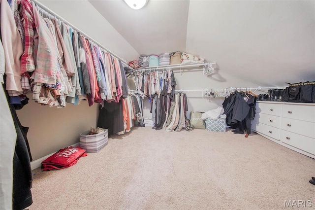12455 Jefferys Pl, Rolla, MO 65401 - walk in closet featuring carpet floors and vaulted ceiling