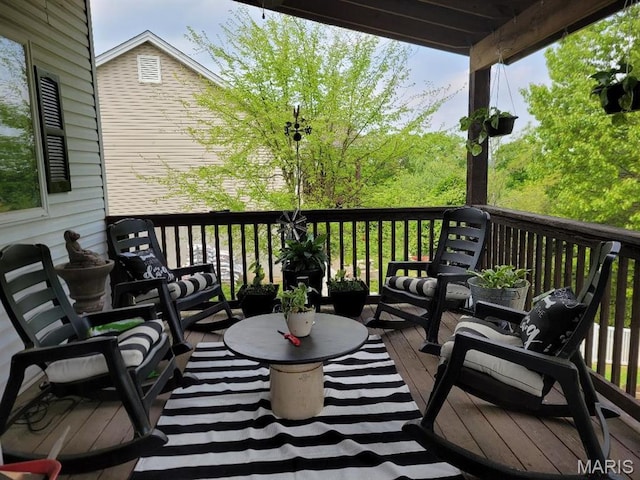 8038 Fox Holw, Barnhart, MO 63012 - wooden terrace with outdoor lounge area