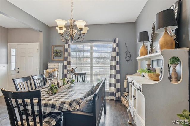 8038 Fox Holw, Barnhart, MO 63012 - dining space with a chandelier and dark wood-style floors
