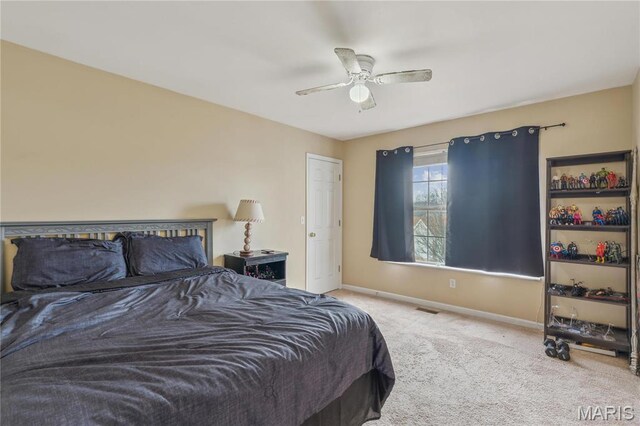 8038 Fox Holw, Barnhart, MO 63012 - bedroom with carpet, baseboards, and a ceiling fan