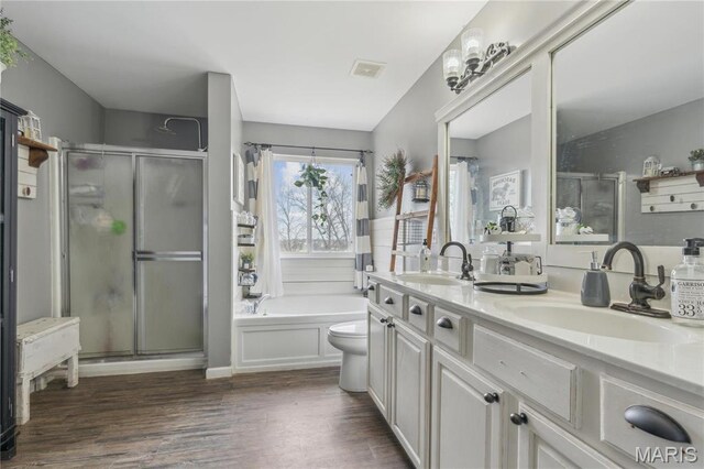 8038 Fox Holw, Barnhart, MO 63012 - bathroom featuring a shower stall, double vanity, and a bath
