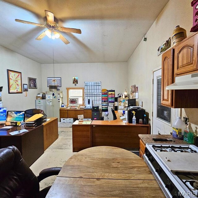 12124 Hamilton Hollow Rd, Sullivan, MO 63080 - office area with ceiling fan