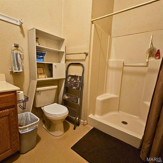 12124 Hamilton Hollow Rd, Sullivan, MO 63080 - full bath with a shower, a textured wall, and vanity