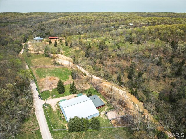 12124 Hamilton Hollow Rd, Sullivan, MO 63080 - aerial view of property and surrounding area with a forest