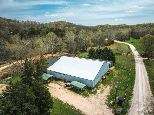 12124 Hamilton Hollow Rd, Sullivan, MO 63080 - aerial view of property and surrounding area with a heavily wooded area