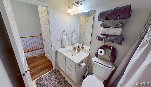 112 Summit Rdg, Maryville, IL 62062 - bathroom featuring vanity, toilet, and wood finished floors