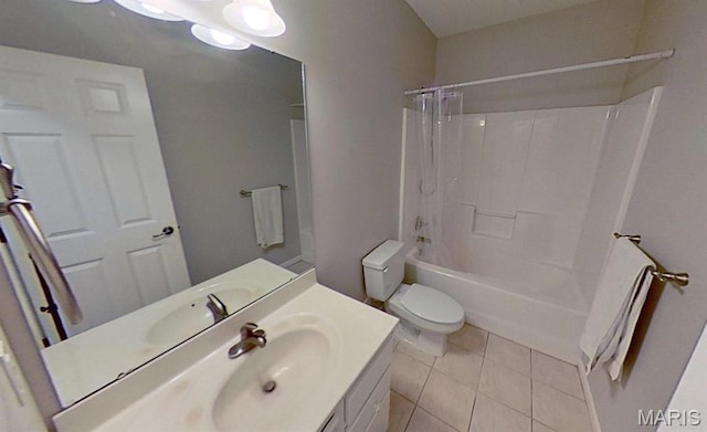 112 Summit Rdg, Maryville, IL 62062 - bathroom with tile patterned flooring, vanity, toilet, and shower / tub combination