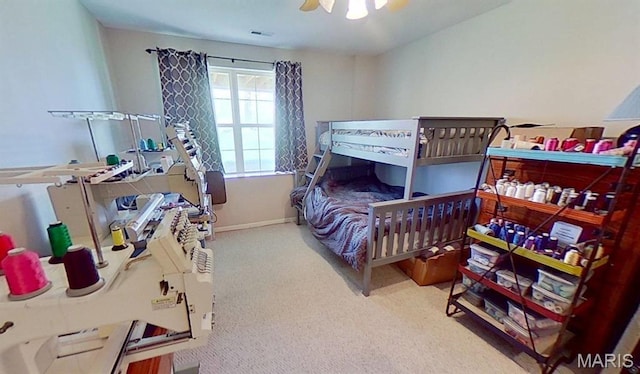 112 Summit Rdg, Maryville, IL 62062 - bedroom featuring carpet, a ceiling fan, and baseboards