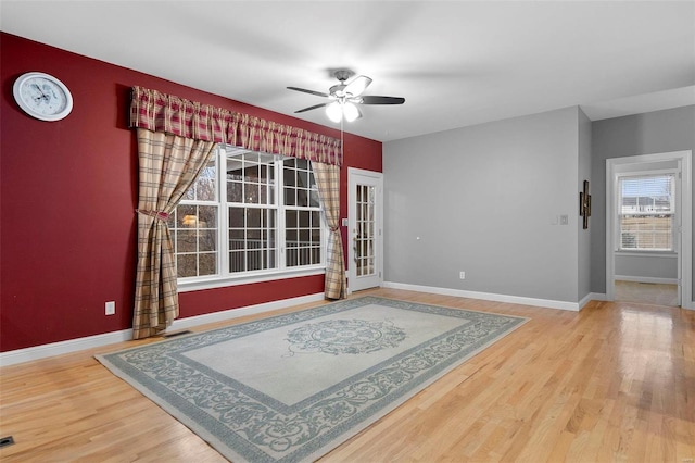 480 Ascot Manor Ct, Fenton, MO 63026 - entryway with ceiling fan, wood finished floors, and baseboards