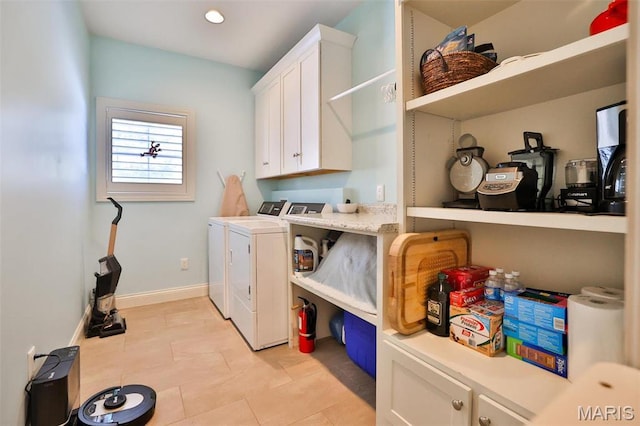 1120 Franklin Ave, Edwardsville, IL 62025 - washroom featuring washing machine and dryer, light tile patterned floors, and recessed lighting