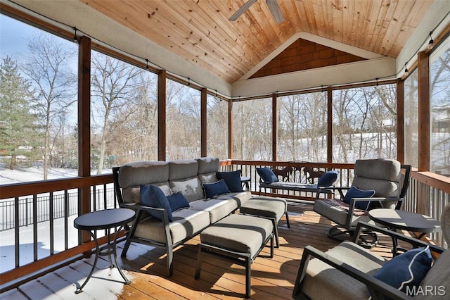 1120 Franklin Ave, Edwardsville, IL 62025 - sunroom / solarium featuring outdoor lounge area, lofted ceiling, and view of scattered trees