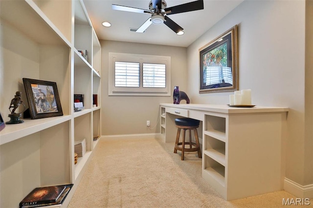 1120 Franklin Ave, Edwardsville, IL 62025 - carpeted office featuring ceiling fan and baseboards