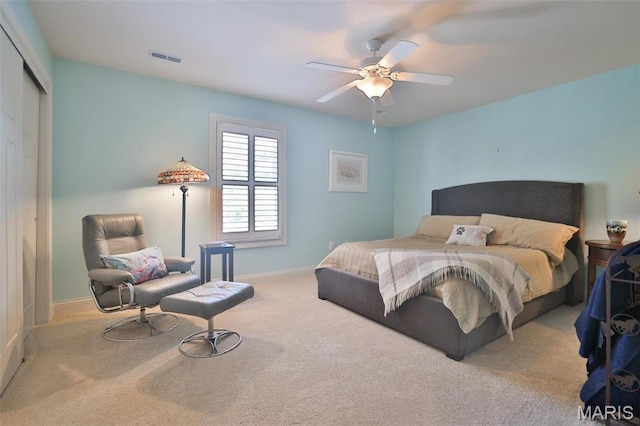 1120 Franklin Ave, Edwardsville, IL 62025 - carpeted bedroom featuring a closet and a ceiling fan