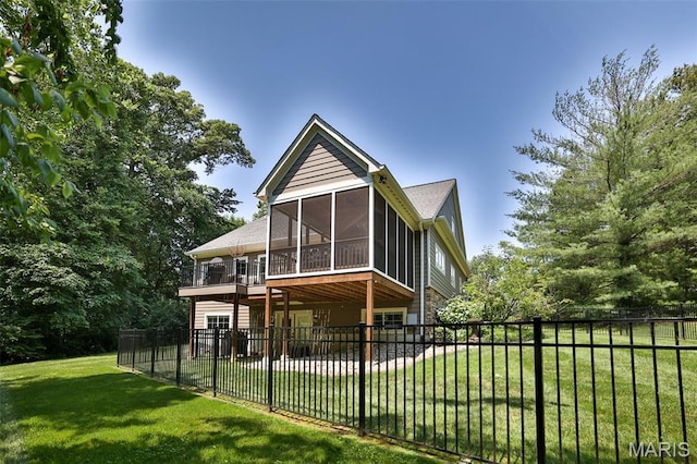 1120 Franklin Ave, Edwardsville, IL 62025 - rear view of property featuring a sunroom and a patio area