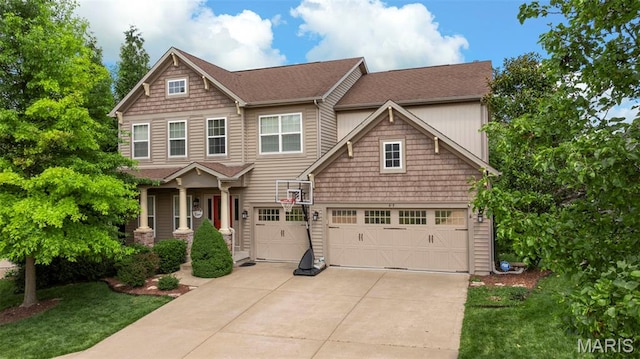 615 Derby Way Dr, Wentzville, MO 63385 - craftsman inspired home featuring concrete driveway and an attached garage