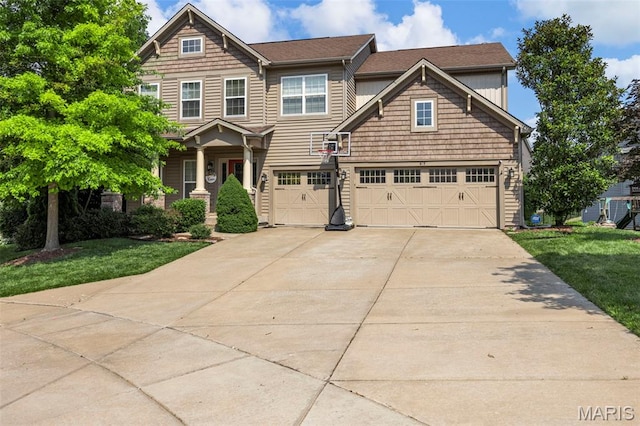 615 Derby Way Dr, Wentzville, MO 63385 - craftsman-style home with concrete driveway, a front yard, and an attached garage