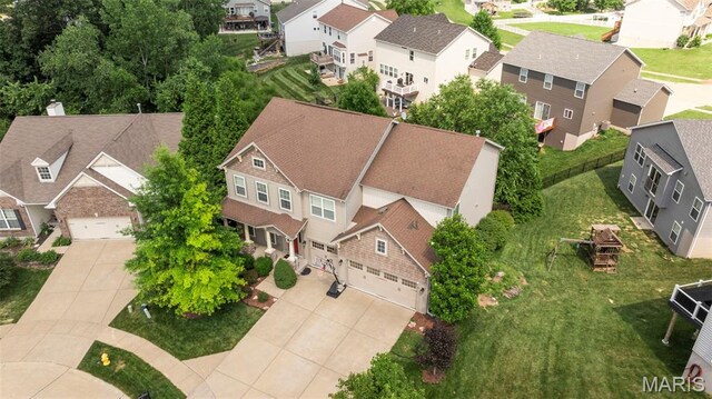 615 Derby Way Dr, Wentzville, MO 63385 - aerial perspective of suburban area