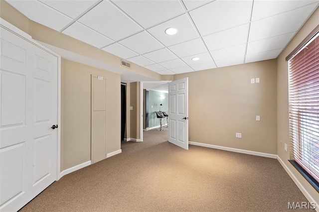 615 Derby Way Dr, Wentzville, MO 63385 - unfurnished bedroom featuring light carpet, a paneled ceiling, and recessed lighting