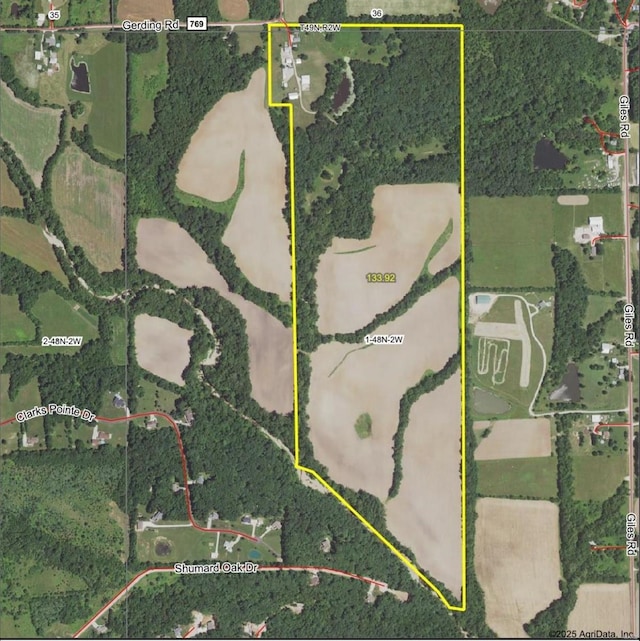 map / location with property parcel outlined