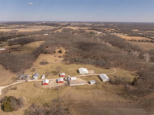 aerial view of property and surrounding area with rural landscape