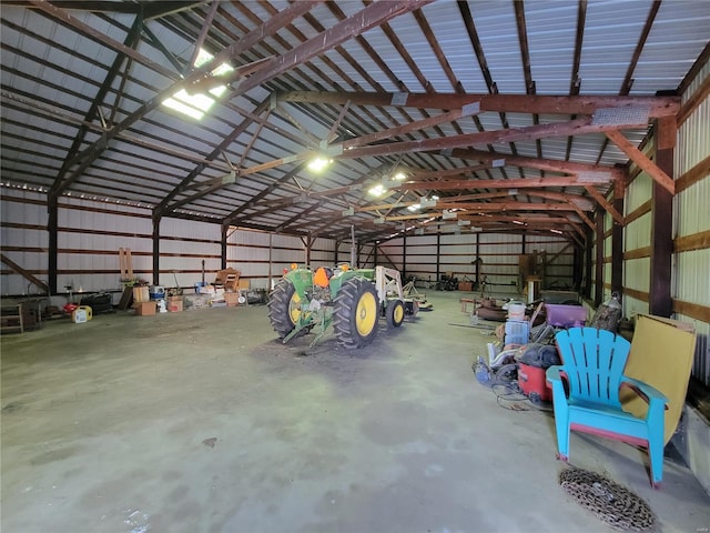 garage featuring metal wall