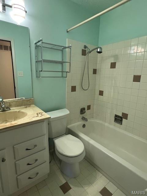 1211 Dorne Dr, Manchester, MO 63021 - full bath with vanity, tile patterned floors, and bathtub / shower combination