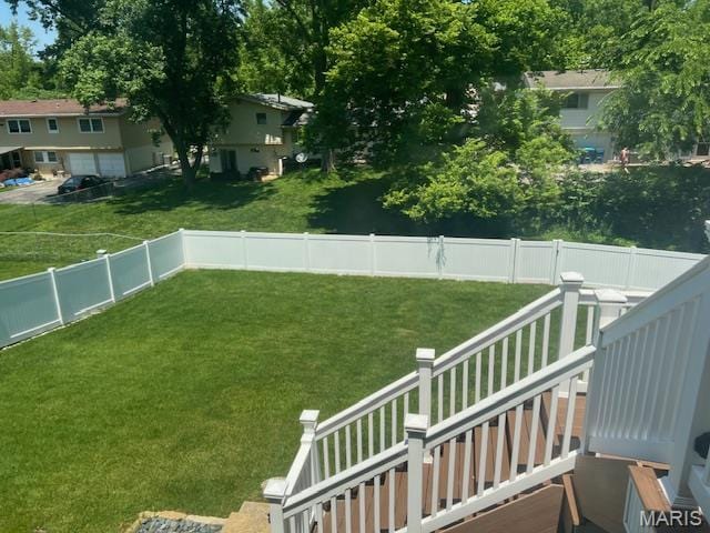 1211 Dorne Dr, Manchester, MO 63021 - fenced backyard with a deck