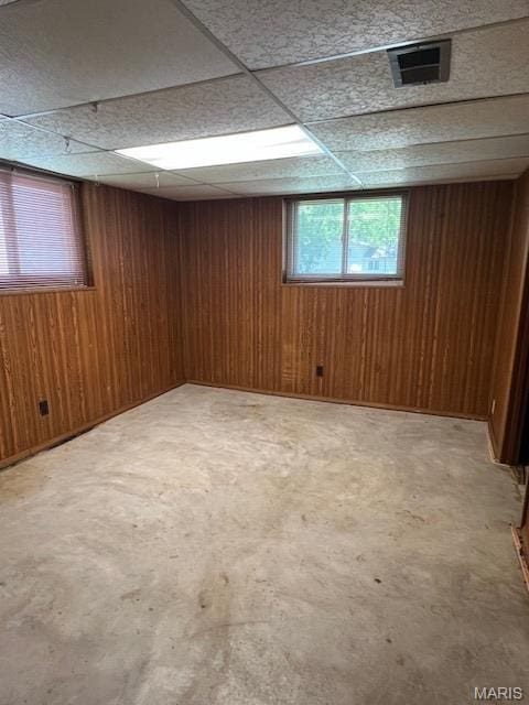 1211 Dorne Dr, Manchester, MO 63021 - below grade area featuring wooden walls and a paneled ceiling