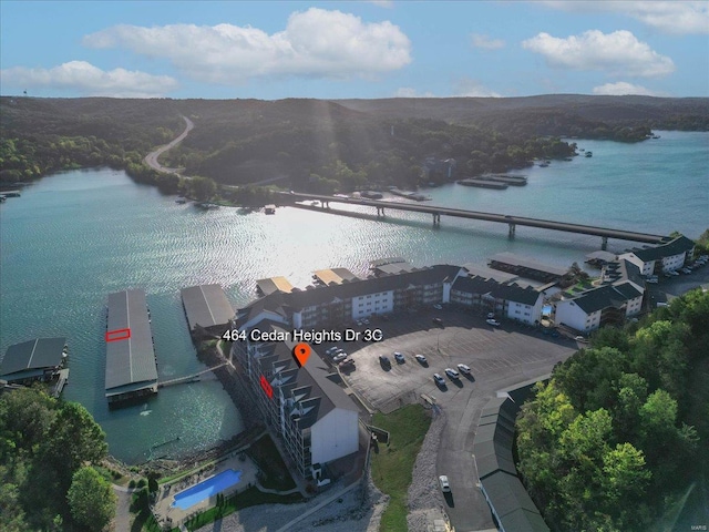 drone / aerial view of a large body of water