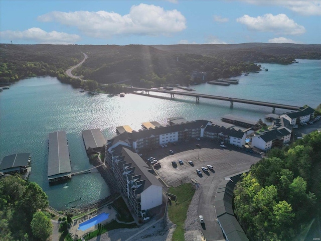 bird's eye view of a nearby body of water