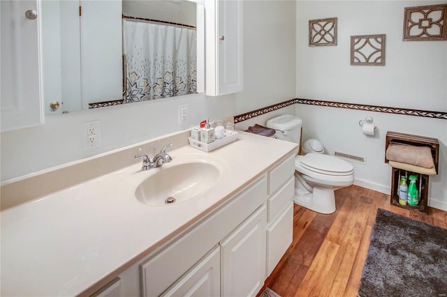 302 E Bay St, Pleasant Hill, IL 62366 - full bathroom featuring wood finished floors, vanity, and toilet