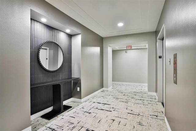 4909 Laclede Ave Unit 1401, Saint Louis, MO 63108 - hallway with baseboards and recessed lighting
