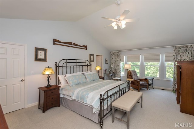 885 Morgan Rdg, High Ridge, MO 63049 - bedroom featuring vaulted ceiling, carpet floors, and a ceiling fan