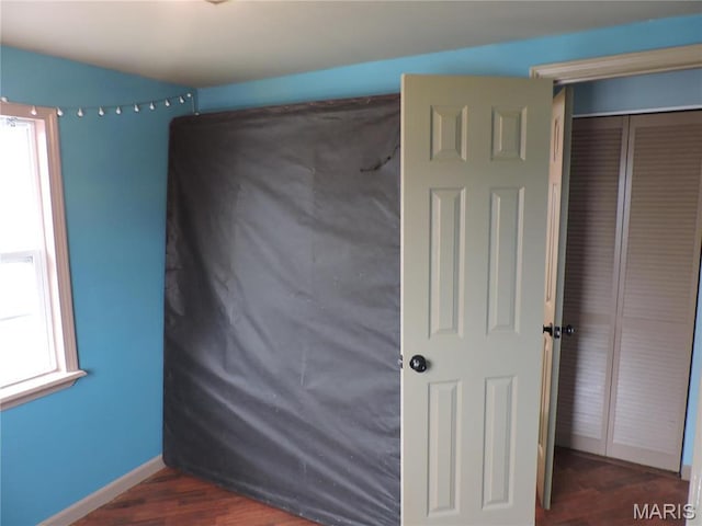 17 Martone St, Elsberry, MO 63343 - unfurnished bedroom with multiple windows, a closet, wood finished floors, and baseboards
