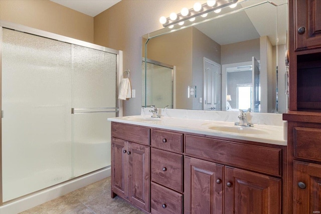 18051 Blue Anchor Dr Unit 522, Gravois Mills, MO 65037 - bathroom featuring a shower stall and double vanity