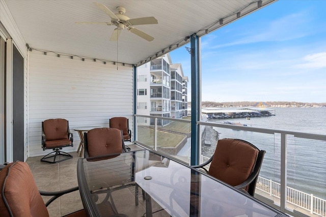 18051 Blue Anchor Dr Unit 522, Gravois Mills, MO 65037 - balcony with a water view and ceiling fan