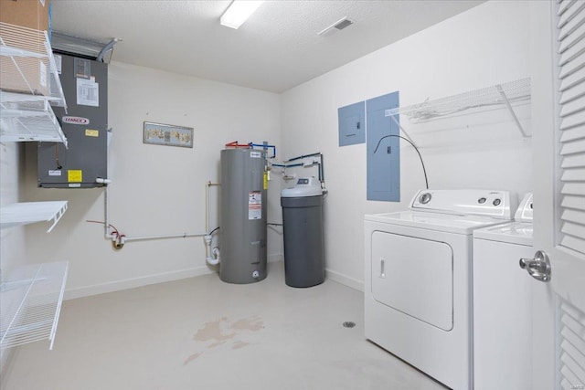 18051 Blue Anchor Dr Unit 522, Gravois Mills, MO 65037 - laundry room featuring electric water heater, washer and clothes dryer, electric panel, and baseboards