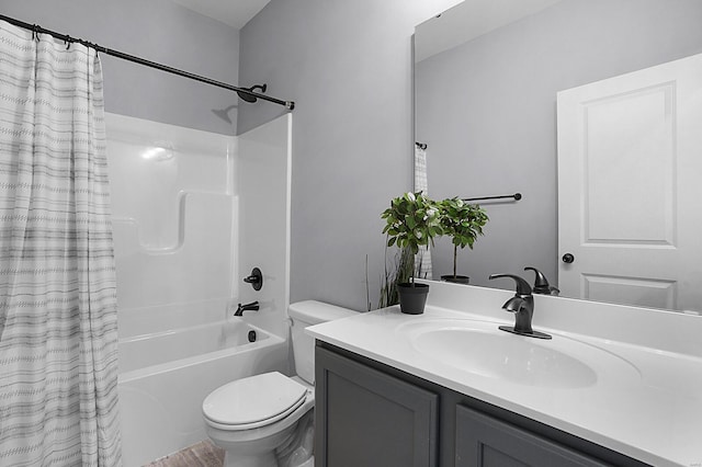 2306 Clare Ct Unit 75Stb, Washington, MO 63090 - bathroom with toilet, shower / tub combo, vanity, and wood finished floors