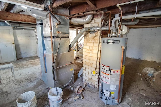 330 Grant St, Bethalto, IL 62010 - utility room featuring water heater and heating unit