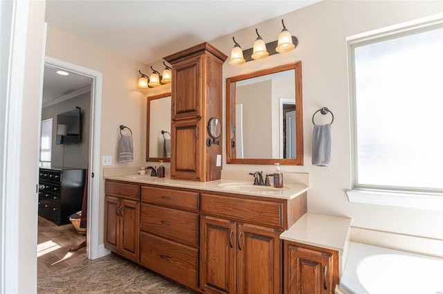 450 Worth St, Holts Summit, MO 65043 - full bath featuring double vanity and a bathtub