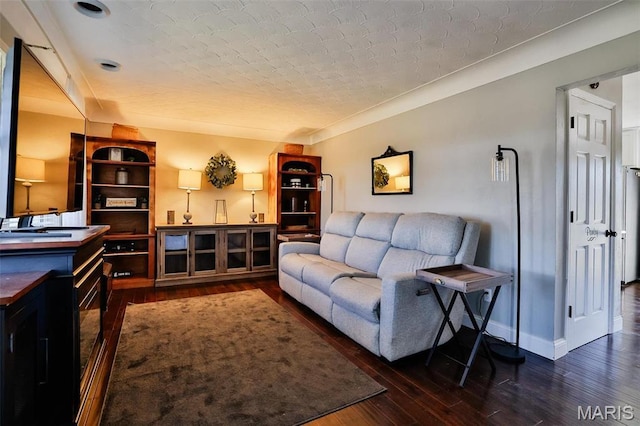 living area featuring wood finished floors
